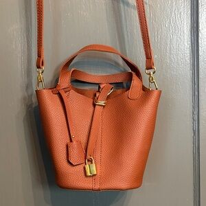 Designer Inspired Picotin-style Tan Faux Leather Handbag